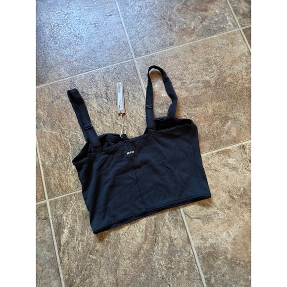 Skims Cotton Rib Picot Cropped Cami Soot Size Medium - Picture 10 of 12